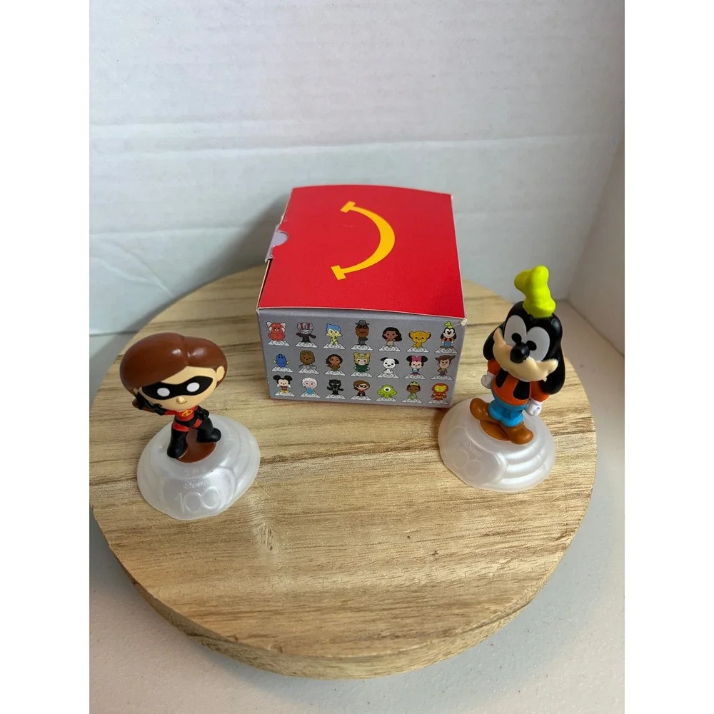 McDonalds Disney 100 Years Happy Meal Toys Goofy & Elastigirl Figures Box #15